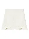 Self-portrait Textured Bow-detail Skirt In White