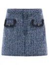 Self-portrait Textured Denim Skirt