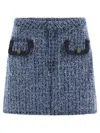 Self-portrait Light Blue Mini Skirt With Patch Pockets