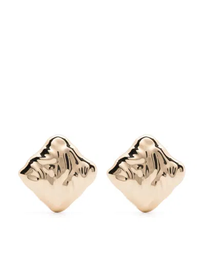 SELF-PORTRAIT SELF-PORTRAIT TEXTURED GOLD SQUARE EARRINGS ACCESSORIES 