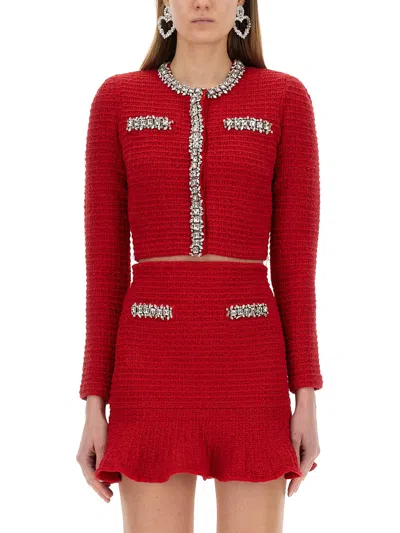 SELF-PORTRAIT TEXTURED KNIT CARDIGAN