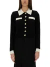 Self-portrait Long-sleeved Wool Sweater In Black