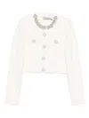 Self-portrait Cream Textured Knit Sweaters And Cardigans White In Neutral