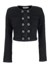 Self-portrait Self Portrait Women's Short Jacket With Sequins In Black