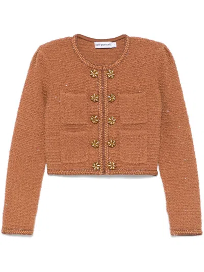 SELF-PORTRAIT TEXTURED KNIT JACKET