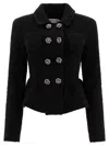 Self-portrait Black Textured Knit Jacket