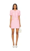 Self-portrait Womens Bead-embellished Short-sleeve Knit Mini Dress Pink In 粉色