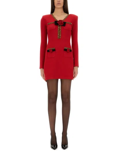 SELF-PORTRAIT TEXTURED KNIT MINI DRESS