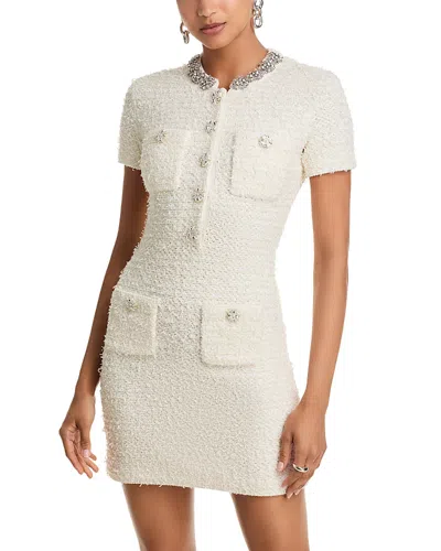 Self-portrait Mini Dress With Buttons In Neutral