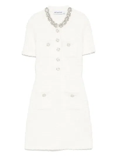 SELF-PORTRAIT SELF-PORTRAIT TEXTURED KNIT MINI DRESS