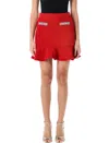 Self-portrait Textured Knit Mini Skirt In Red