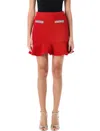 Self-portrait Textured Knit Mini Skirt In Red