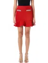 Self-portrait Textured Knit Mini Skirt In Red