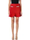 Self-portrait Textured Knit Mini Skirt In Red