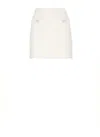 Self-portrait Midi Skirt With Decorative Buttons And Pockets In White
