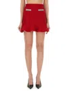 Self-portrait Textured Knit Mini Skirt In Red