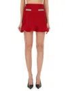 Self-portrait Textured Knit Mini Skirt In Red
