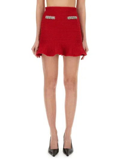 SELF-PORTRAIT TEXTURED KNIT SKIRT