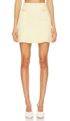 Self-portrait Mini Yellow Skirt With Flounce And Jewel Buttons In Tweed Woman In 黄色