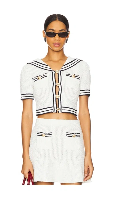 SELF-PORTRAIT TEXTURED KNIT TOP