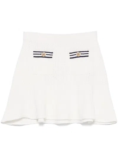 SELF-PORTRAIT TEXTURED KNITTED MINI SKIRT