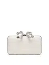 Self-portrait Textured Pearl-like White Clutch In White