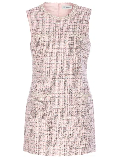 SELF-PORTRAIT SELF-PORTRAIT TEXTURED SLEEVELESS DRESS WITH FITTED SILHOUETTE