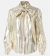 Self-portrait Self Portrait Shirt With Lurex Thread In Gold