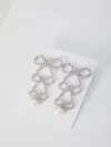 Self-portrait Tiered Crystal Bow Earrings In Silver