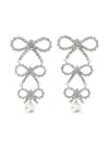 Self-portrait Tiered Crystal Bow Earrings In Silver