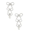 Self-portrait Tiered Crystal Bow Earrings In White