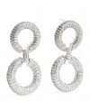 Self-portrait Tiered Crystal Link Earrings In Silver