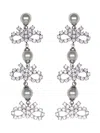 Self-portrait Crystal Bow Earrings In Silver