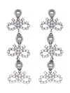 Self-portrait Crystal Bow Earrings In Silver