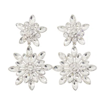 Self-portrait Tiered Earrings Self Portrait Metal Silver In Metallic