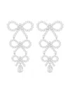 Self-portrait Tiered Pearl Bow Earrings In Multi