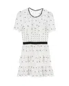 Self-portrait Tiered Polka Dot Floral Lace Ruffle Mini Dress In White Polyester In White