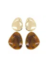 Self-portrait Tiger-eye Earrings In Brown
