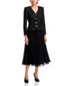 Self-portrait Crystal-embellished Pointelle-knit Peplum Midi Dress In Black