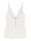 Self-portrait Lace-trimmed Ribbed Top