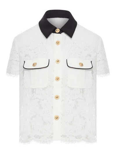 Self-portrait Lace Top In White