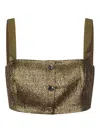 Self-portrait Gold Metallic Fabric Top