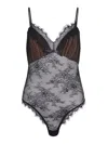 Self-portrait Bodysuit Made Of Polyester Blend In Black