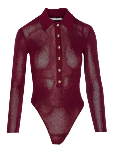 SELF-PORTRAIT BURGUNDY BODY WITH BUTTONS CLOSURE