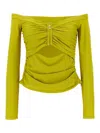 Self-portrait Self Portrait Women 'chartreuse Jersey Off Shoulder' Top