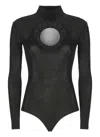 Self-portrait X Christopher Kane Lace-trimmed Cutout Bodysuit In Black