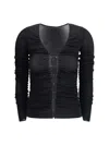 Self-portrait Viscose Knit Top In Black