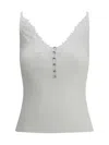 Self-portrait Self Portrait Women Lace Trim Knit Top In White