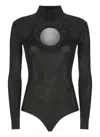 Self-portrait X Christopher Kane Lace-trimmed Cutout Bodysuit In Black