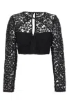 Self-portrait Self Portrait Women Top 'black Lace Tie Neck Crop'